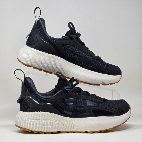 Under Armour UA HOVR Mega 2 Running Shoes Mens Size 5 Black 3026629-003 New - Picture 2 of 9